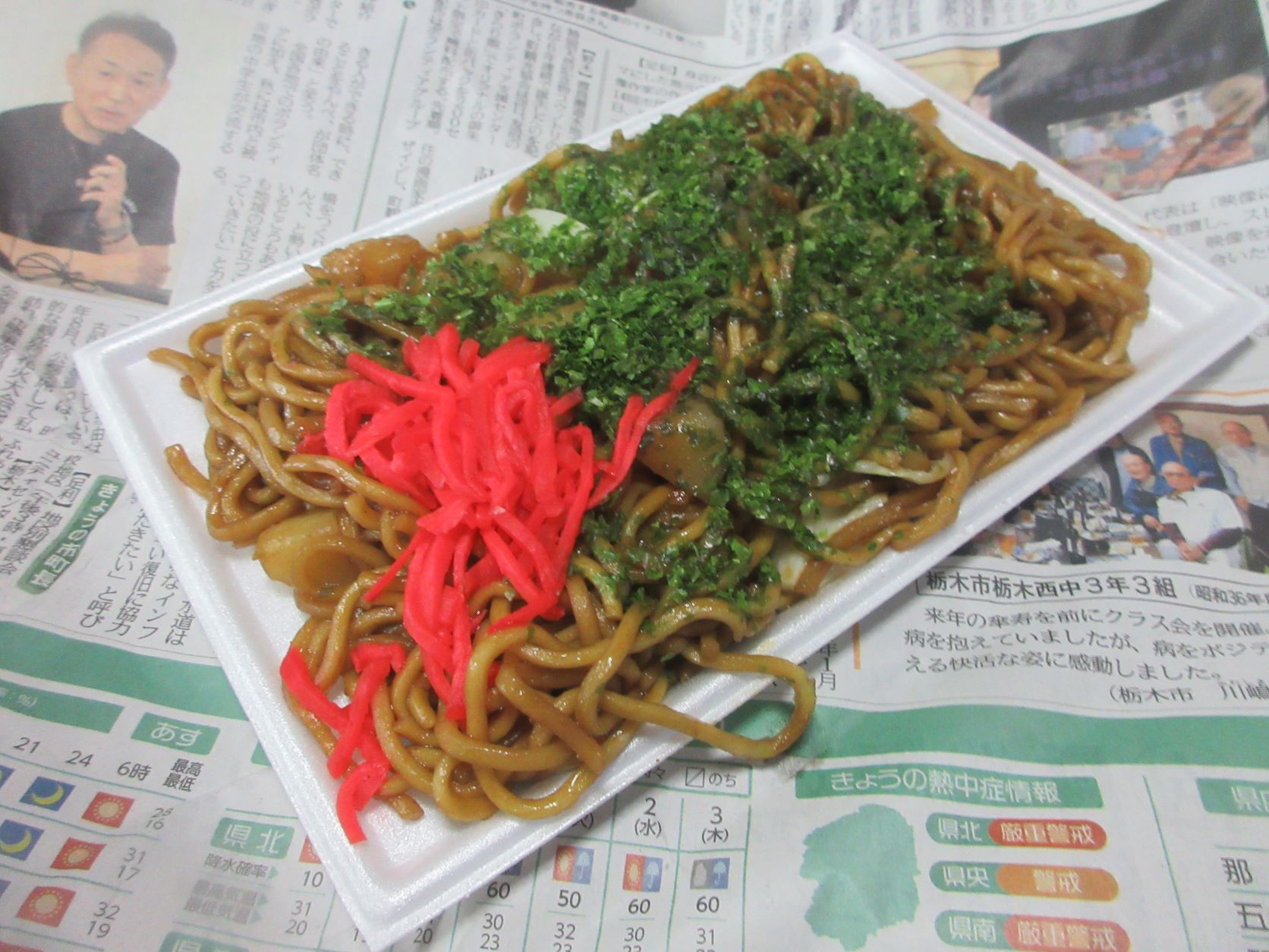 老舗のポテト入り焼きそば